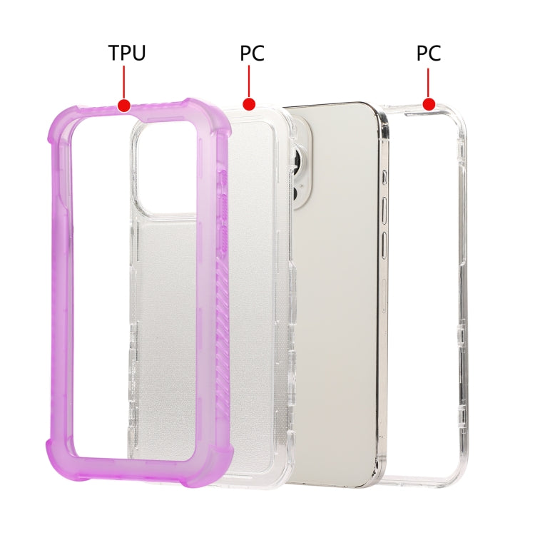 Transparent Matte TPU Hybrid PC 3-in-1 Phone Case, For iPhone 14 Plus, For iPhone 14, For iPhone 14 Pro, For iPhone 14 Pro Max, For iPhone 13
