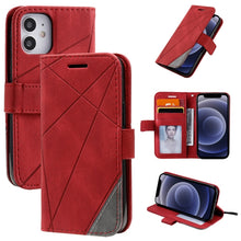 Load image into Gallery viewer, Skin Feel Splicing Horizontal Flip Leather Case with Holder &amp; Card Slots &amp; Wallet &amp; Photo Frame, For iPhone 12 Pro Max, For iPhone 12 / 12 Pro, For iPhone 12 mini, For iPhone XR, For iPhone XS Max