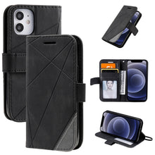 Load image into Gallery viewer, Skin Feel Splicing Horizontal Flip Leather Case with Holder &amp; Card Slots &amp; Wallet &amp; Photo Frame, For iPhone 12 Pro Max, For iPhone 12 / 12 Pro, For iPhone 12 mini, For iPhone XR, For iPhone XS Max