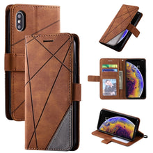 Load image into Gallery viewer, Skin Feel Splicing Horizontal Flip Leather Case with Holder &amp; Card Slots &amp; Wallet &amp; Photo Frame, For iPhone 12 Pro Max, For iPhone 12 / 12 Pro, For iPhone 12 mini, For iPhone XR, For iPhone XS Max