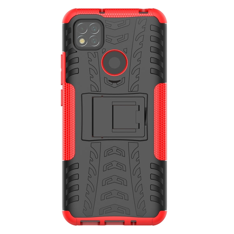 Tire Texture Shockproof TPU + PC Protective Case with Holder, For Xiaomi Redmi 9C