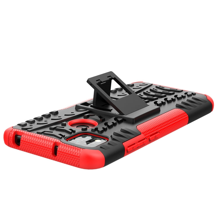 Tire Texture Shockproof TPU + PC Protective Case with Holder, For Xiaomi Redmi 9C