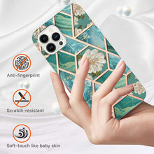Load image into Gallery viewer, Splicing Marble Flower IMD TPU Phone Case, For iPhone 16 Pro Max, For iPhone 16 Pro, For iPhone 16 Plus, For iPhone 16