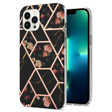 Load image into Gallery viewer, Splicing Marble Flower IMD TPU Phone Case, For iPhone 16 Pro Max, For iPhone 16 Pro, For iPhone 16 Plus, For iPhone 16