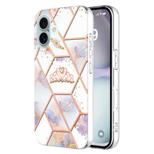 Load image into Gallery viewer, Splicing Marble Flower IMD TPU Phone Case, For iPhone 16 Pro Max, For iPhone 16 Pro, For iPhone 16 Plus, For iPhone 16