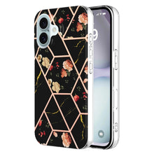 Load image into Gallery viewer, Splicing Marble Flower IMD TPU Phone Case, For iPhone 16 Pro Max, For iPhone 16 Pro, For iPhone 16 Plus, For iPhone 16
