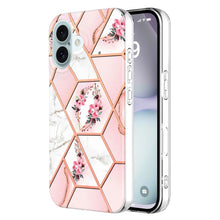 Load image into Gallery viewer, Splicing Marble Flower IMD TPU Phone Case, For iPhone 16 Pro Max, For iPhone 16 Pro, For iPhone 16 Plus, For iPhone 16