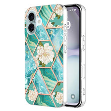 Load image into Gallery viewer, Splicing Marble Flower IMD TPU Phone Case, For iPhone 16 Pro Max, For iPhone 16 Pro, For iPhone 16 Plus, For iPhone 16