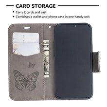 Load image into Gallery viewer, Embossing Two Butterflies Pattern Horizontal Flip PU Leather Case with Holder &amp; Card Slot &amp; Wallet &amp; Lanyard, For iPhone 12 mini, For iPhone 12 / 12 Pro, For iPhone 12 Pro Max, For Samsung Galaxy Note20, For Samsung Galaxy Note20 Ultra
