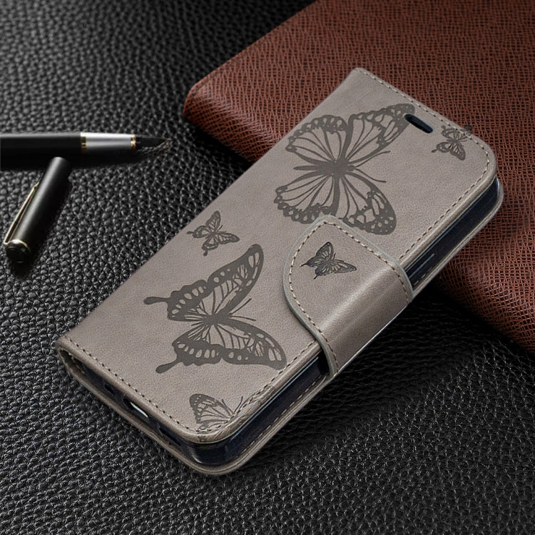 Embossing Two Butterflies Pattern Horizontal Flip PU Leather Case with Holder & Card Slot & Wallet & Lanyard, For iPhone 12 mini, For iPhone 12 / 12 Pro, For iPhone 12 Pro Max, For Samsung Galaxy Note20, For Samsung Galaxy Note20 Ultra