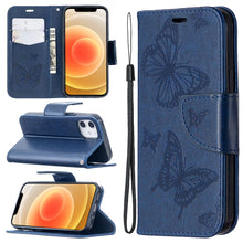 Load image into Gallery viewer, Embossing Two Butterflies Pattern Horizontal Flip PU Leather Case with Holder &amp; Card Slot &amp; Wallet &amp; Lanyard, For iPhone 12 mini, For iPhone 12 / 12 Pro, For iPhone 12 Pro Max, For Samsung Galaxy Note20, For Samsung Galaxy Note20 Ultra