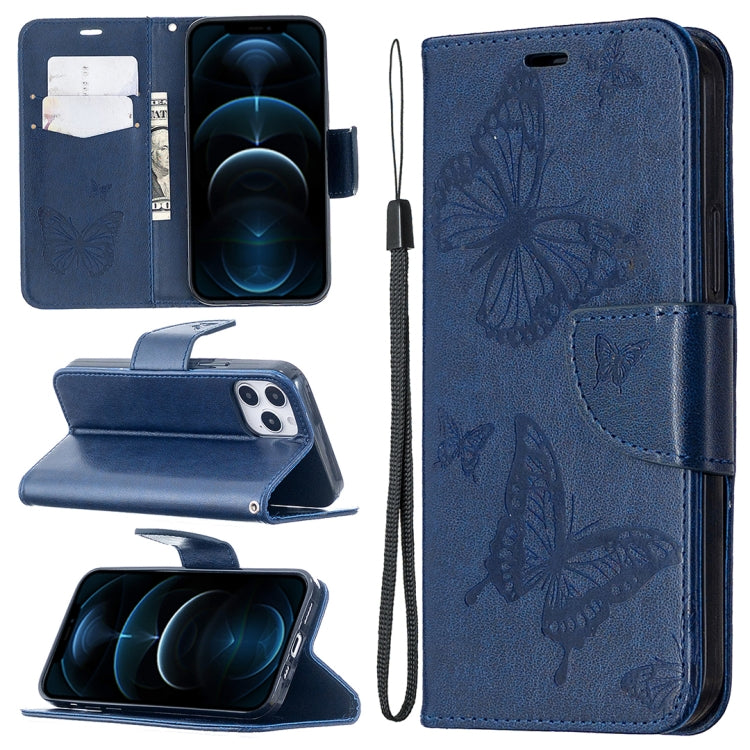 Embossing Two Butterflies Pattern Horizontal Flip PU Leather Case with Holder & Card Slot & Wallet & Lanyard, For iPhone 12 mini, For iPhone 12 / 12 Pro, For iPhone 12 Pro Max, For Samsung Galaxy Note20, For Samsung Galaxy Note20 Ultra