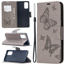 Load image into Gallery viewer, Embossing Two Butterflies Pattern Horizontal Flip PU Leather Case with Holder &amp; Card Slot &amp; Wallet &amp; Lanyard, For iPhone 12 mini, For iPhone 12 / 12 Pro, For iPhone 12 Pro Max, For Samsung Galaxy Note20, For Samsung Galaxy Note20 Ultra