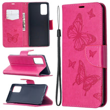 Load image into Gallery viewer, Embossing Two Butterflies Pattern Horizontal Flip PU Leather Case with Holder &amp; Card Slot &amp; Wallet &amp; Lanyard, For iPhone 12 mini, For iPhone 12 / 12 Pro, For iPhone 12 Pro Max, For Samsung Galaxy Note20, For Samsung Galaxy Note20 Ultra