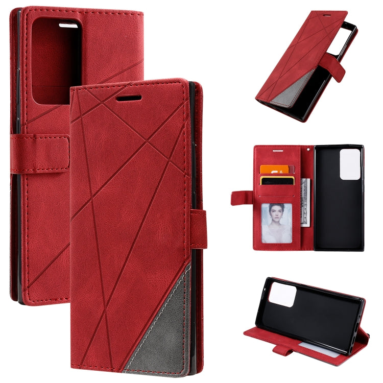 Skin Feel Splicing Horizontal Flip Leather Case with Holder & Card Slots & Wallet & Photo Frame