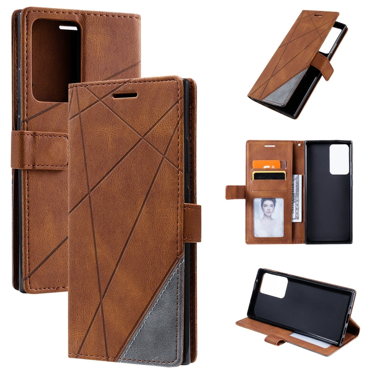 Skin Feel Splicing Horizontal Flip Leather Case with Holder & Card Slots & Wallet & Photo Frame