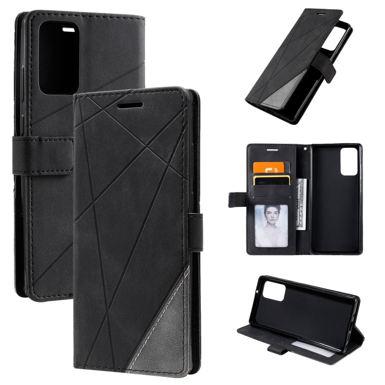 Skin Feel Splicing Horizontal Flip Leather Case with Holder & Card Slots & Wallet & Photo Frame