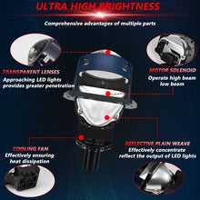 Load image into Gallery viewer, T03 Pair 3 inch Car Bifocal LED Lens Headlight, Left-hand Drive, T03