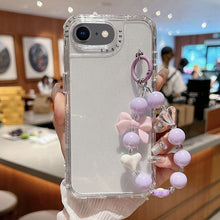 Load image into Gallery viewer, TPU + PC + Glitter Sequins Full Coverage Phone Case with Bracelet, For iPhone 14 Pro, For iPhone 14 Pro Max, For iPhone 6 / 7 / 8 / SE 2020, For iPhone 13 Pro Max, For iPhone 13 Pro, For iPhone 13, For iPhone 12 / 12 Pro, For iPhone 12 Pro Max         ...