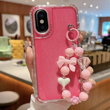 Load image into Gallery viewer, TPU + PC + Glitter Sequins Full Coverage Phone Case with Bracelet, For iPhone 14 Pro, For iPhone 14 Pro Max, For iPhone 6 / 7 / 8 / SE 2020, For iPhone 13 Pro Max, For iPhone 13 Pro, For iPhone 13, For iPhone 12 / 12 Pro, For iPhone 12 Pro Max         ...
