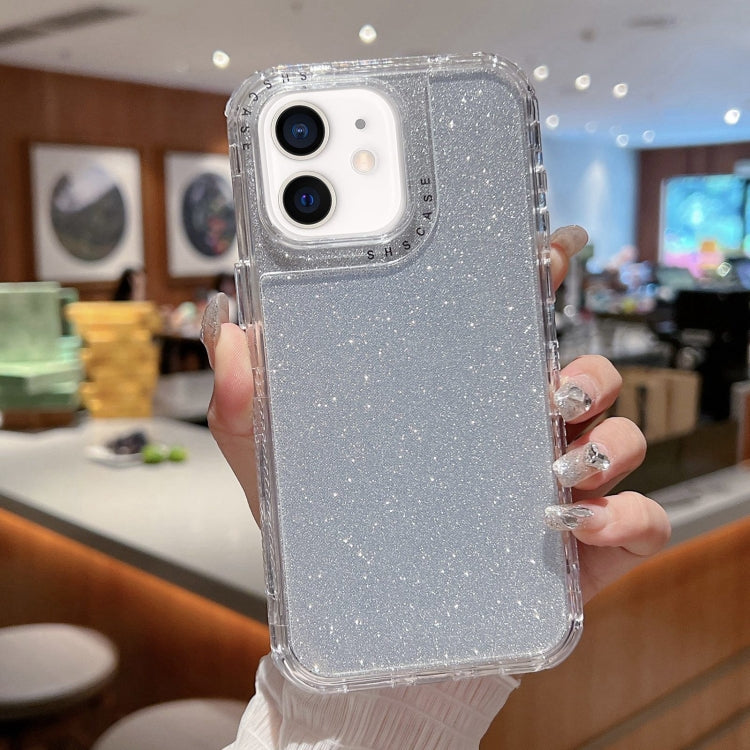 TPU + PC + Glitter Paper Full Coverage Phone Case, For iPhone 14 Pro Max, For iPhone 13 Pro Max, For iPhone 13 Pro, For iPhone 13, For iPhone 12 / 12 Pro, For iPhone 12 Pro Max, For iPhone 11