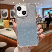Load image into Gallery viewer, TPU + PC + Glitter Paper Full Coverage Phone Case, For iPhone 14 Pro Max, For iPhone 13 Pro Max, For iPhone 13 Pro, For iPhone 13, For iPhone 12 / 12 Pro, For iPhone 12 Pro Max, For iPhone 11