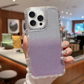 TPU + PC + Glitter Paper Full Coverage Phone Case, For iPhone 16 Pro Max, For iPhone 16 Pro, For iPhone 16 Plus, For iPhone 16, For iPhone 15 Pro Max, For iPhone 15 Pro, For iPhone 15, For iPhone 14, For iPhone 14 Pro