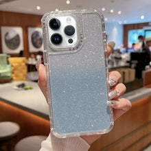 Load image into Gallery viewer, TPU + PC + Glitter Paper Full Coverage Phone Case, For iPhone 14 Pro Max, For iPhone 13 Pro Max, For iPhone 13 Pro, For iPhone 13, For iPhone 12 / 12 Pro, For iPhone 12 Pro Max, For iPhone 11
