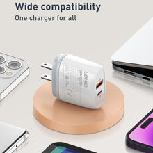 Load image into Gallery viewer, LDNIO Q229 QC3.0 / PD20W USB + Type-C Fast Charger with 1m USB to 8 Pin Cable, EU Plug, UK Plug, US Plug