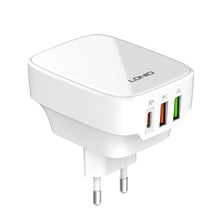 Load image into Gallery viewer, LDNIO Q334 32W Type-C + Dual USB Port Charger with 1m USB-C / Type-C to USB-C / Type-C Data Cable, EU Plug, UK Plug, US Plug
