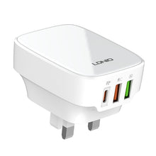 Load image into Gallery viewer, LDNIO Q334 32W Type-C + Dual USB Port Charger with 1m USB-C / Type-C to USB-C / Type-C Data Cable, EU Plug, UK Plug, US Plug