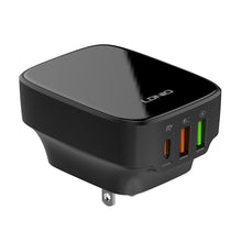 Load image into Gallery viewer, LDNIO Q334 32W Type-C + Dual USB Port Charger with 1m USB-C / Type-C to USB-C / Type-C Data Cable, EU Plug, UK Plug, US Plug