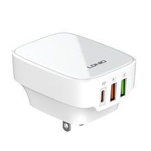 Load image into Gallery viewer, LDNIO Q334 32W Type-C + Dual USB Port Charger with 1m USB-C / Type-C to USB-C / Type-C Data Cable, EU Plug, UK Plug, US Plug
