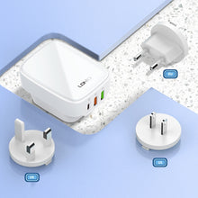 Load image into Gallery viewer, LDNIO Q334 32W Type-C + Dual USB Port Charger with 1m USB-C / Type-C to USB-C / Type-C Data Cable, EU Plug, UK Plug, US Plug