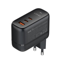 Load image into Gallery viewer, LDNIO Q366 65W USB + Dual Type-C Port Charger with 1m USB-C / Type-C to USB-C / Type-C Data Cable, EU Plug, UK Plug, US Plug