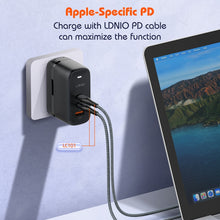 Load image into Gallery viewer, LDNIO Q366 65W USB + Dual Type-C Port Charger with 1m USB-C / Type-C to USB-C / Type-C Data Cable, EU Plug, UK Plug, US Plug