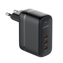 Load image into Gallery viewer, LDNIO Q367 65W GaN 3 x USB-C / Type-C Interface Charger with 1m USB-C / Type-C to USB-C / Type-C Data Cable, EU Plug, UK Plug, US Plug