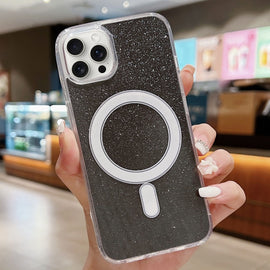 Acrylic Transparent Glitter MagSafe Phone Case, For iPhone 13 Pro, For iPhone 13, For iPhone 12 / 12 Pro, For iPhone 12 Pro Max, For iPhone 11 Pro Max, For iPhone 11, For iPhone 11 Pro, For iPhone XS / X, For iPhone XR