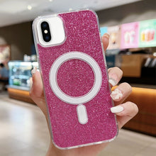 Load image into Gallery viewer, Acrylic Transparent Glitter MagSafe Phone Case, For iPhone XS Max, For iPhone 8 Plus / 7 Plus