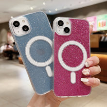 Load image into Gallery viewer, Acrylic Transparent Glitter MagSafe Phone Case, For iPhone XS Max, For iPhone 8 Plus / 7 Plus