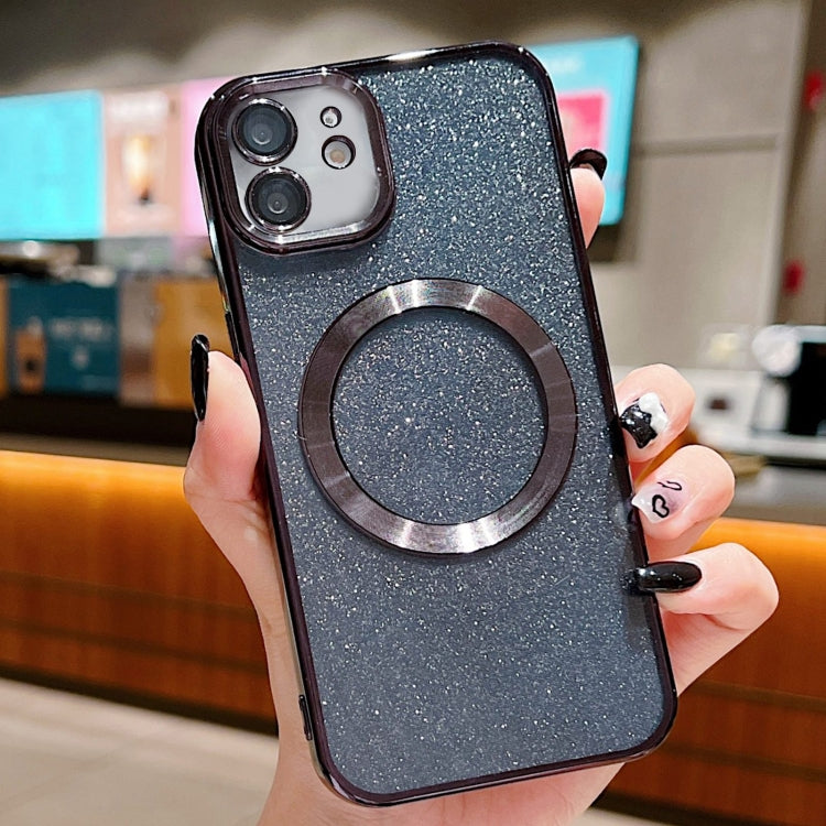 Electroplating Pure Color Glitter Powder MagSafe Phone Case, For iPhone 11 Pro Max, For iPhone 11, For iPhone 11 Pro