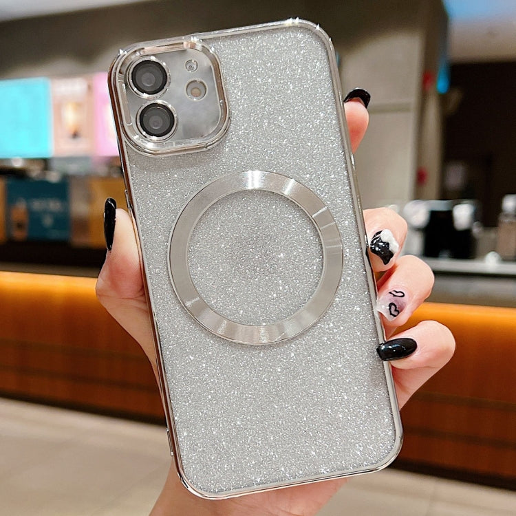 Electroplating Pure Color Glitter Powder MagSafe Phone Case, For iPhone 11 Pro Max, For iPhone 11, For iPhone 11 Pro