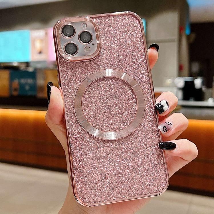 Electroplating Pure Color Glitter Powder MagSafe Phone Case, For iPhone 11 Pro Max, For iPhone 11, For iPhone 11 Pro