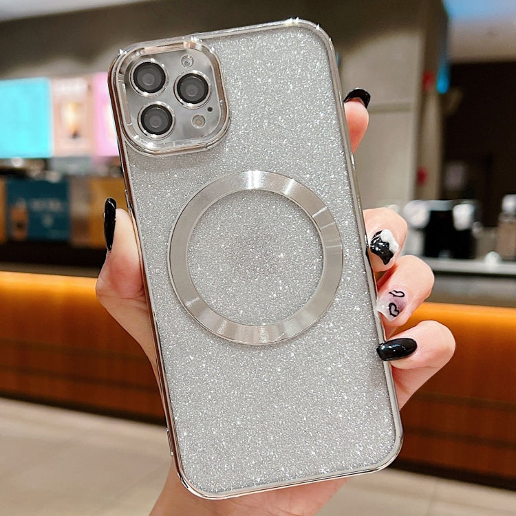 Electroplating Pure Color Glitter Powder MagSafe Phone Case, For iPhone 11 Pro Max, For iPhone 11, For iPhone 11 Pro
