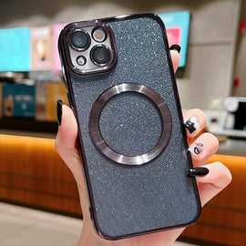 Electroplating Pure Color Glitter Powder MagSafe Phone Case, For iPhone 15 Plus, For iPhone 15, For iPhone 14 Plus, For iPhone 14, For iPhone 14 Pro, For iPhone 14 Pro Max