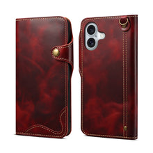Load image into Gallery viewer, Denior B01 Oil Wax Cowhide Magnetic Button Genuine Leather Case, For iPhone 17e / 16e, For iPhone 16 Pro Max, For iPhone 16 Pro, For iPhone 16 Plus, For iPhone 16