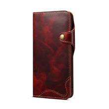 Load image into Gallery viewer, Denior B01 Oil Wax Cowhide Magnetic Button Genuine Leather Case, For iPhone 17e / 16e, For iPhone 16 Pro Max, For iPhone 16 Pro, For iPhone 16 Plus, For iPhone 16