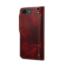 Load image into Gallery viewer, Denior B01 Oil Wax Cowhide Magnetic Button Genuine Leather Case, For iPhone 17e / 16e, For iPhone 16 Pro Max, For iPhone 16 Pro, For iPhone 16 Plus, For iPhone 16