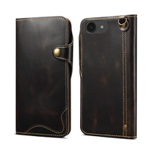Load image into Gallery viewer, Denior B01 Oil Wax Cowhide Magnetic Button Genuine Leather Case, For iPhone 17e / 16e, For iPhone 16 Pro Max, For iPhone 16 Pro, For iPhone 16 Plus, For iPhone 16