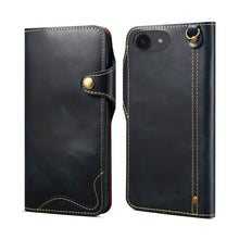Load image into Gallery viewer, Denior B01 Oil Wax Cowhide Magnetic Button Genuine Leather Case, For iPhone 17e / 16e, For iPhone 16 Pro Max, For iPhone 16 Pro, For iPhone 16 Plus, For iPhone 16